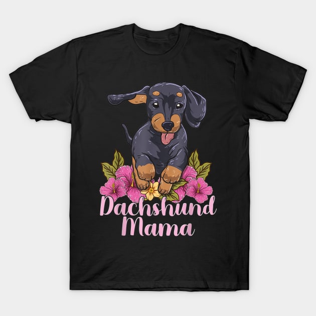 Dachshund Mama Floral Lover T-Shirt by Xamgi